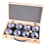Engelhart metalen jeu de boules - 8 ballen in houten kist - luxe set - pétanque - boules - metalen ballen - geschikt voor elke jeu de boules baan - longfield