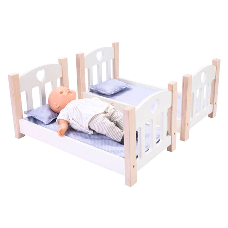 Poppen stapelbed grijs wit