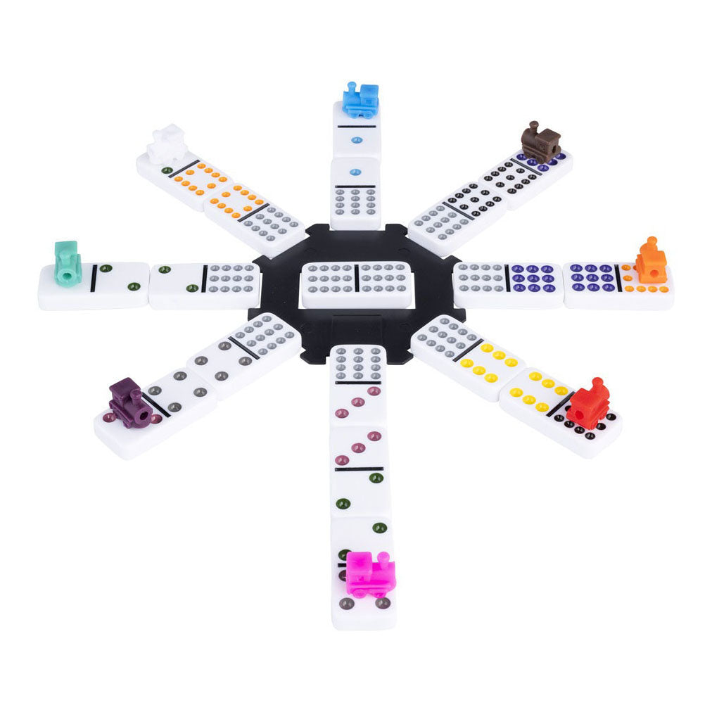 Domino dubbel 12 mexican train in aluminium koffer