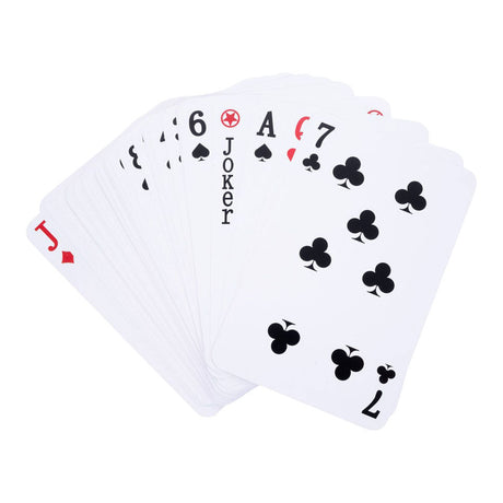 Longfield xxl speelkaarten 12,1 x 18,5 cm – geplastificeerd papieren kaartspel (54 kaarten) – extra groot kaartspel voor gezelschapsspellen familiespel – engelhart