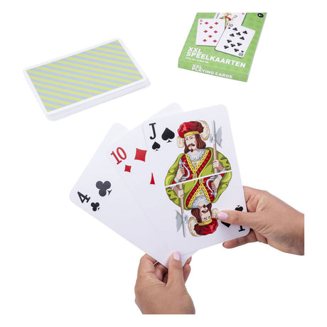 Longfield xxl speelkaarten 12,1 x 18,5 cm – geplastificeerd papieren kaartspel (54 kaarten) – extra groot kaartspel voor gezelschapsspellen familiespel – engelhart