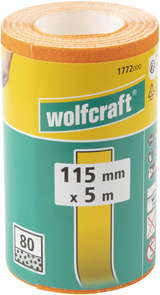 Wolfcraft - schuurpapierrol korrel 80 - voor hout metaal 5 m x 115 mm - 1772000