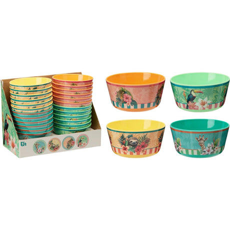 Excellent houseware schaal melamine ø14xh7cm 4 assorti