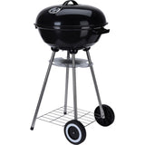 Overige merken kogelgrill houtskoolbarbecue op wielen 46 cm zwart