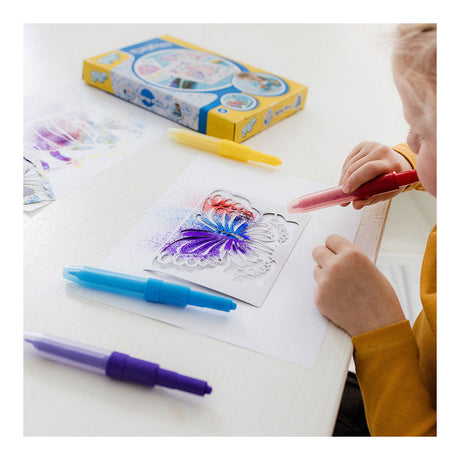 Totum spraypens 5 blaaspennen knutselset incl. unicorn en dieren sjablonen - creatief speelgoed vanaf 4 jaar - knutselen tekenen en schilderen cadeau tip