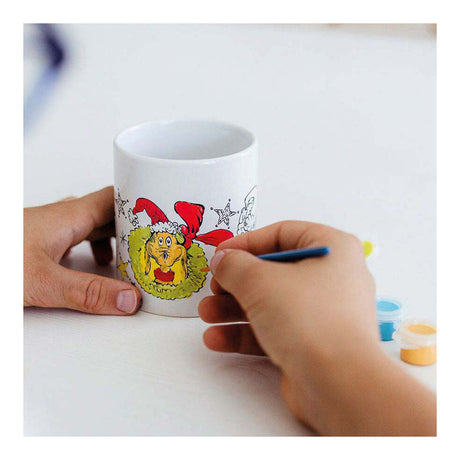 Totum the grinch - inkleur mok beker beschilderen - knutselset incl. 5 kleuren verf en penseeltje - creatief speelgoed jongens meisjes cadeautip