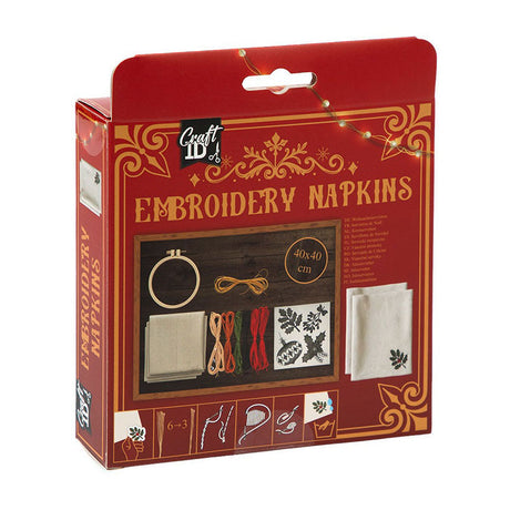 Creative craft group servetten borduurset kerstmis 40x40cm - 6dlg.