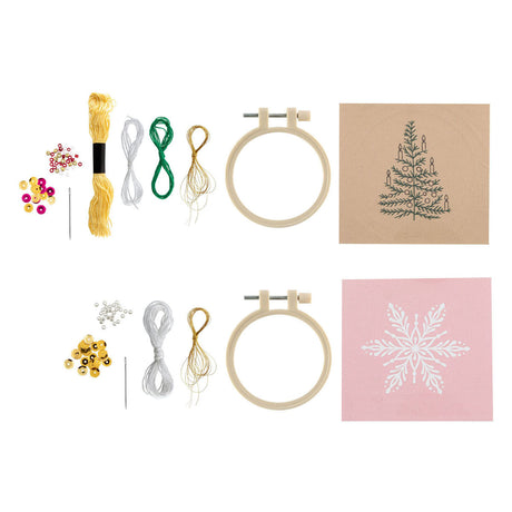 Creative craft group borduurset kerstmis - 11,5x11,5cm