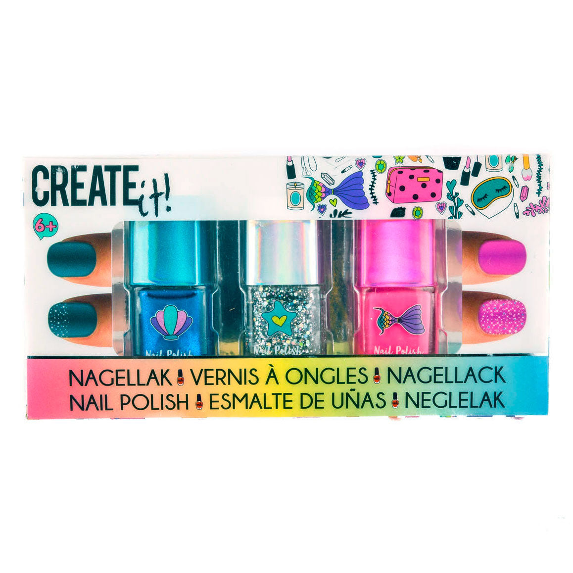 Create it! beauty nagellak glitter, 3st.