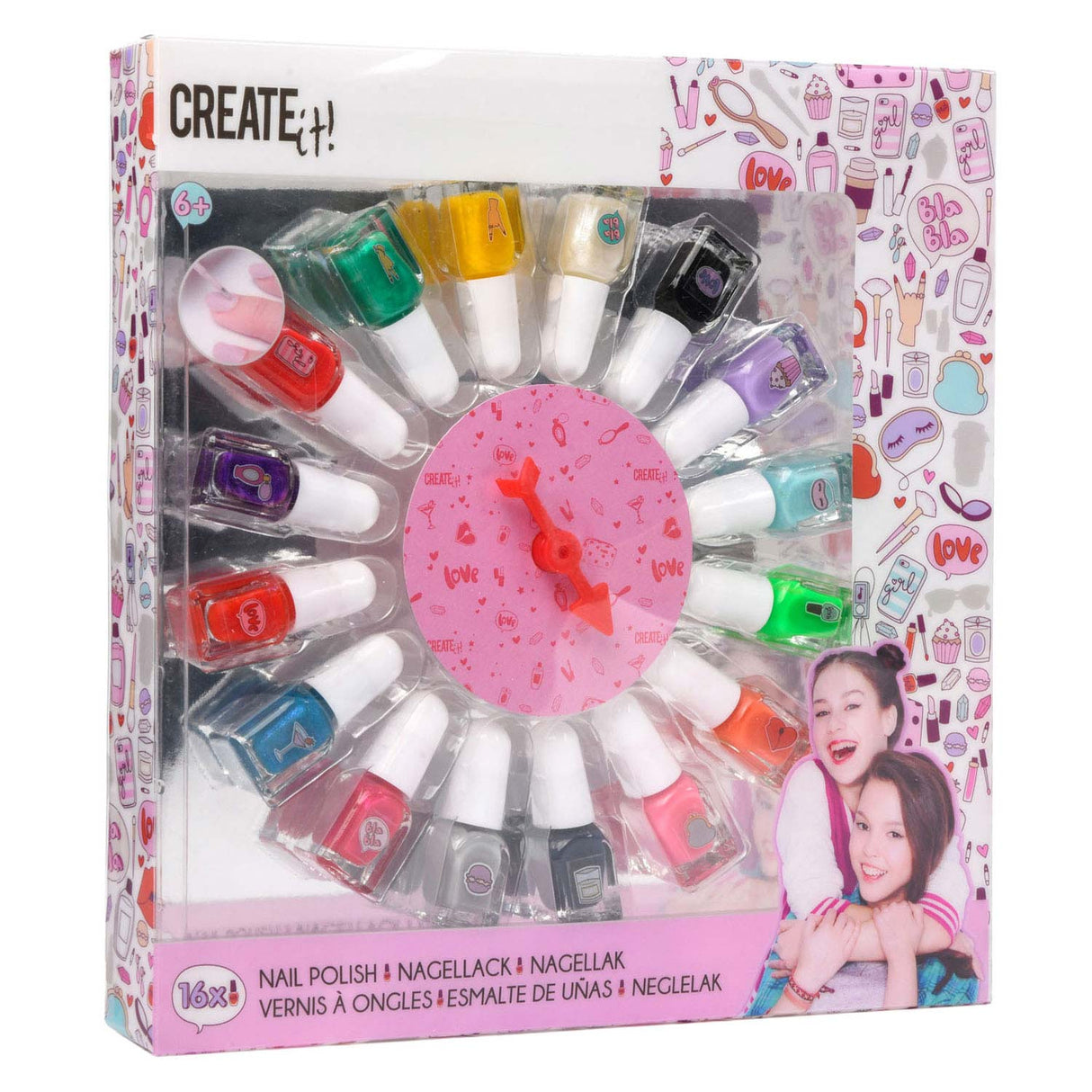 Create It! Beauty Nagellakset met Keuzerad, 16st.