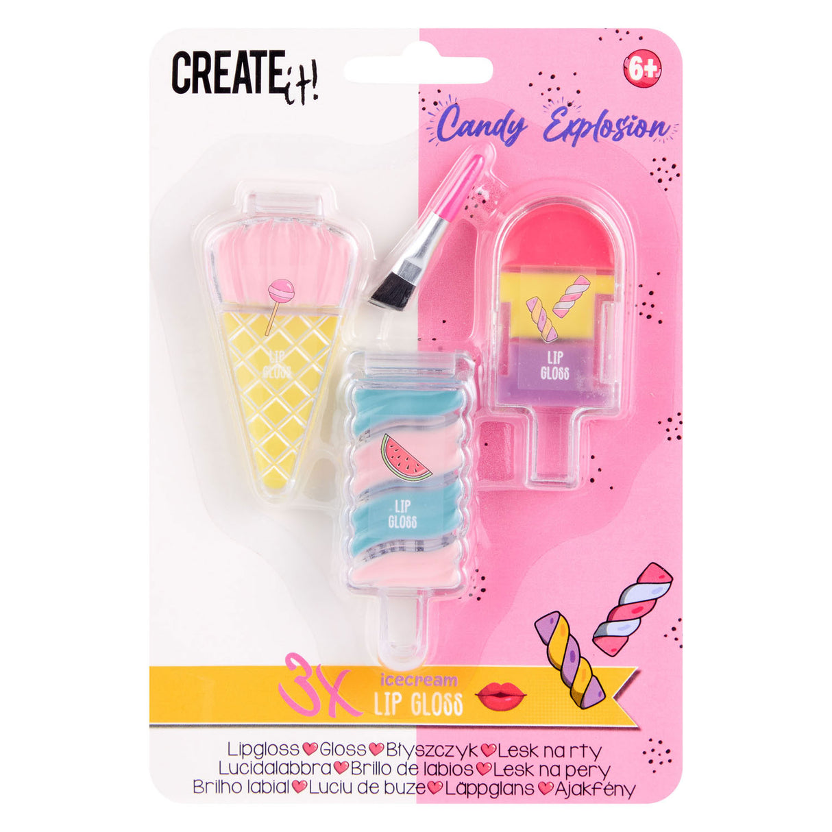 Create It! Candy Lipgloss Ijsjes, 3st.