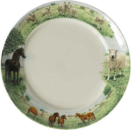 Wiebe van der zee wiebe's farm bord paard schaap ø21cm doos a 6 stuks porselein
