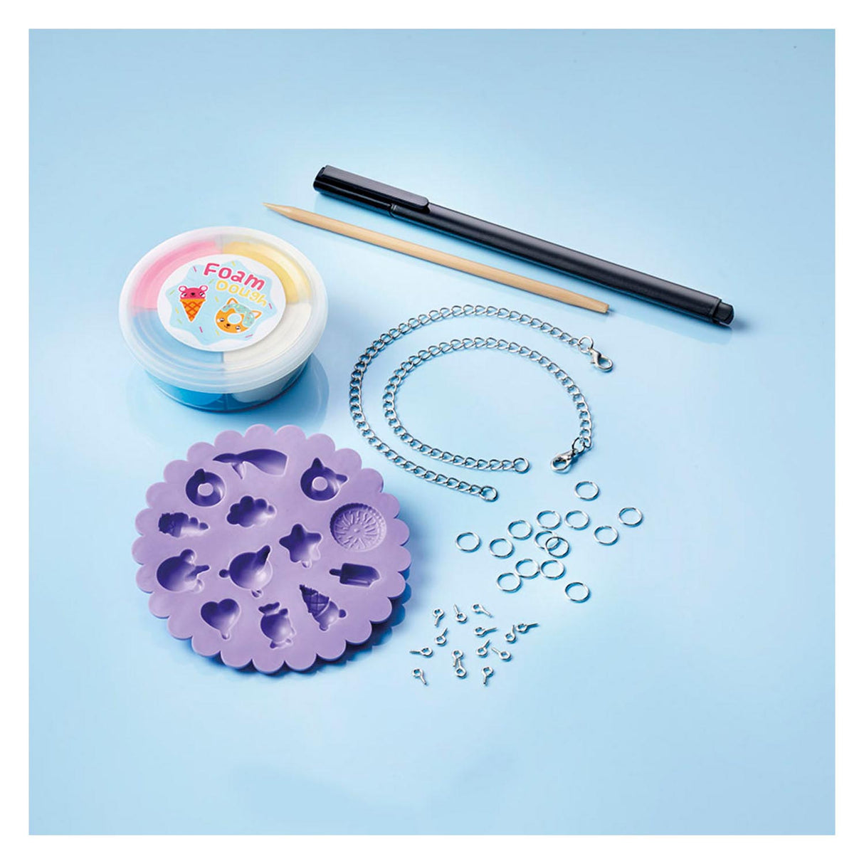 Totum vrolijke bedelarmbandjes maken happy bracelets - met zelfhardende klei en herbruikbare mal- creatief speelgoed meisjes vanaf 5 jaar