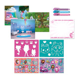 Totum gabby’s poppenhuis designer vakantieboek - doeboek tekenen schrijven stickeren, 25 delig - gabby’s dollhouse creatief speelgoed meisjes vanaf 3 jaar cadeautip