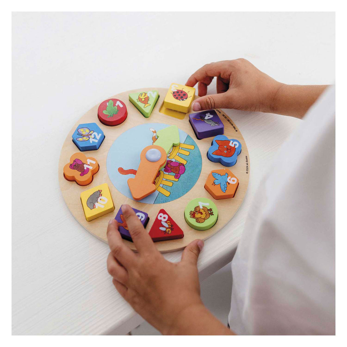 Bambolino toys dikkie dik houten leerklok, 12dlg.