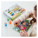 Fien teun creatieve stempelset, stempels en gekleurde kaarten - creatief, educatief speelgoed - boerderij speelgoed - vanaf 3 jaar - bambolino toys
