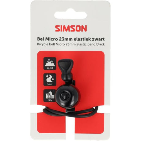 Simson bel micro 23mm elastiek bevestiging zwart
