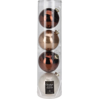No brand kerstbal 10cm s4 coffee | 12 stuks