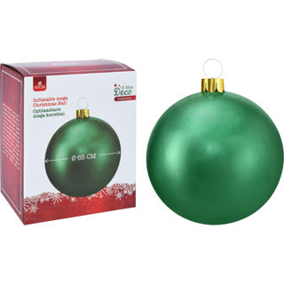 No brand kerstbal opblaasbaar dia 65cm groen | 2 stuks