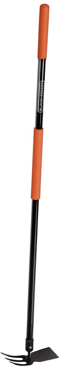 Black+decker cultivator met schoffel bxgtto7009 - combitool - steel 148cm - lange tanden en scherpe schoffel rand - zwart oranje
