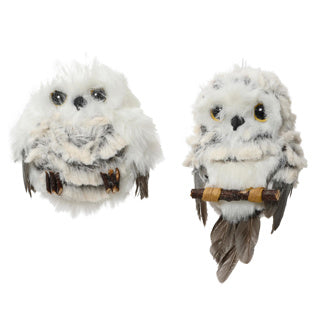 Kaemingk uil kunstbont 2assl.6cm x w.6cm x h.8cm | 6 stuks