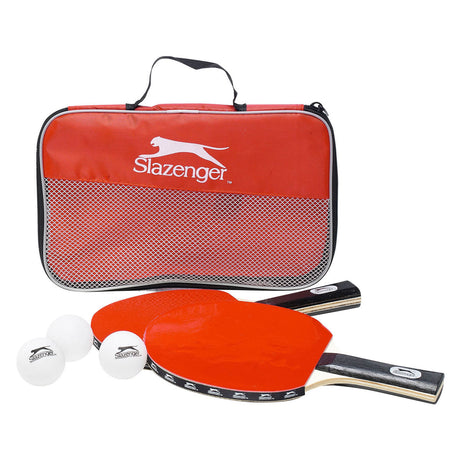 Slazenger tafeltennis set 6-delig - met 4 pingpongballen en 2 tafeltennisbatjes - pingpongset met opbergtas