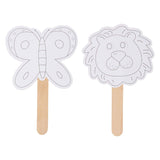 Decoratie maskers met houten handvat, 4st.