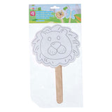 Decoratie maskers met houten handvat, 4st.