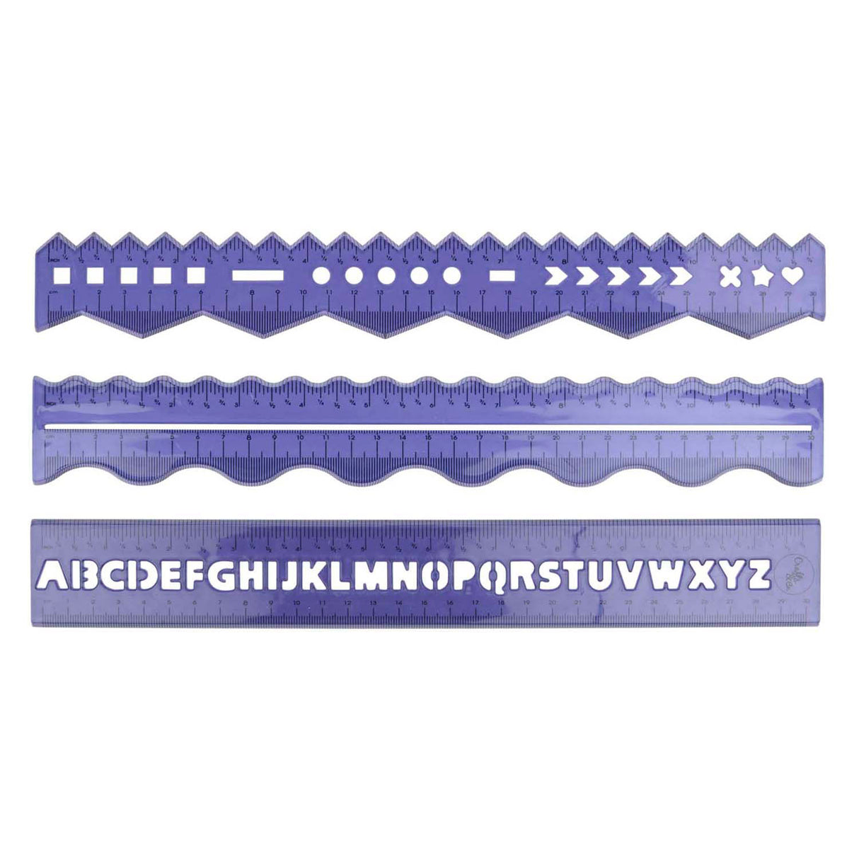 Linialenset creatief 30cm, 3dlg.