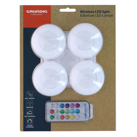 Kleurveranderende draadloze ledlamp, set van 4