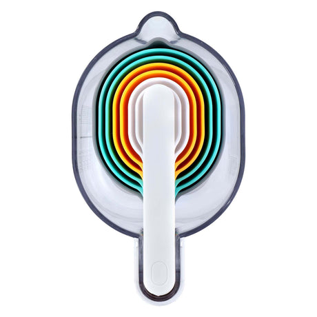 Alpina maatbeker set 9 stuks - meetset met maatbeker 1 liter - stapelbare maatbekers - inclusief trechter en schraper en maatlepels
