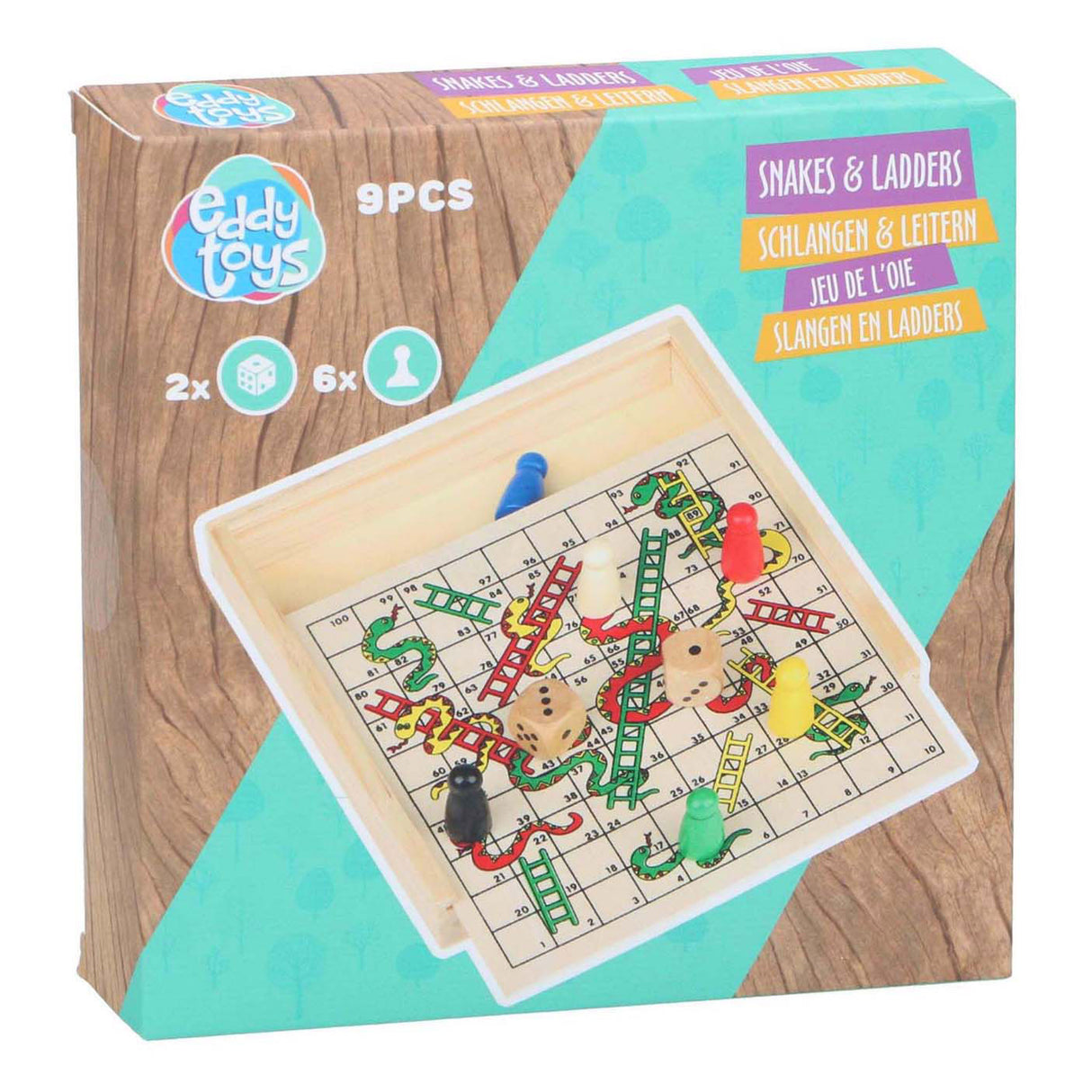 Eddy toys houten slangen en ladders spel
