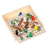 Houten slangen en ladders spel