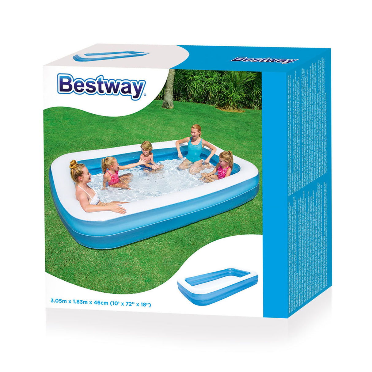 Bestway familiebad rechthoek, 305x183x46cm