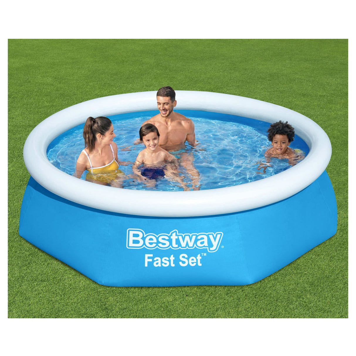 Bestway zwembad fast set opblaasbaar rond 244x66 cm 57265