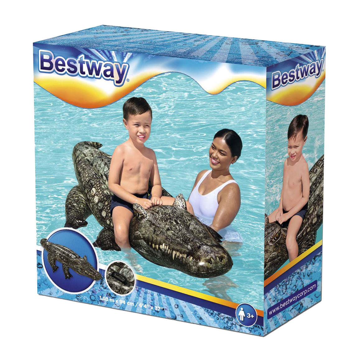 Bestway rider realistic krokodil opblaasbaar, 184cm