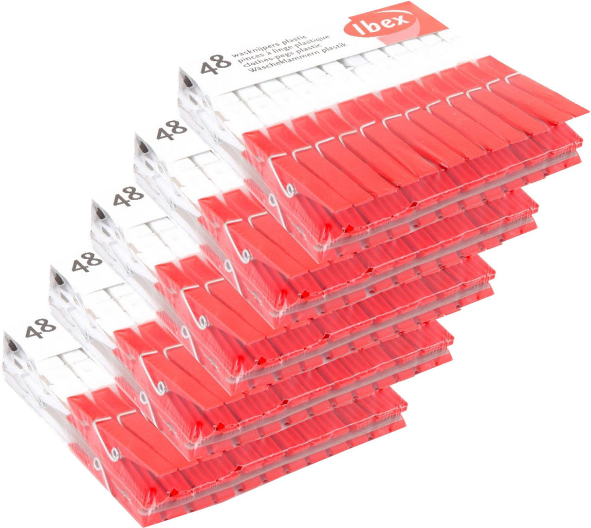 Ibex wasknijpers plastic 5 pak a 48stuks