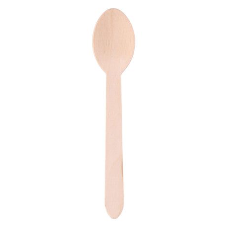 Wegwerp lepel hout 16cm, 50st.