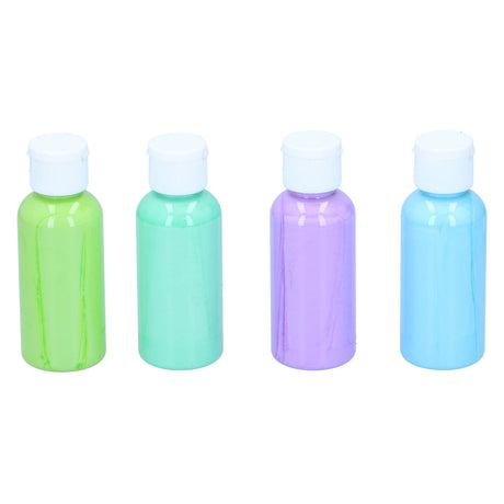 Edco bv acrylverf pastel set kinderverf 4 flesjes multi kleuren 80ml.
