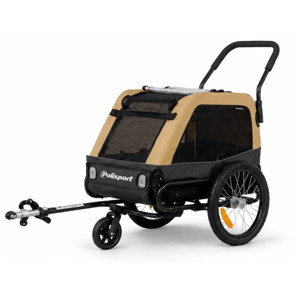 Polisport dog trailer size m khaki grey