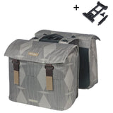 Basil dubbele fietstas elegance mik 40 - 49 liter - chateau taupe