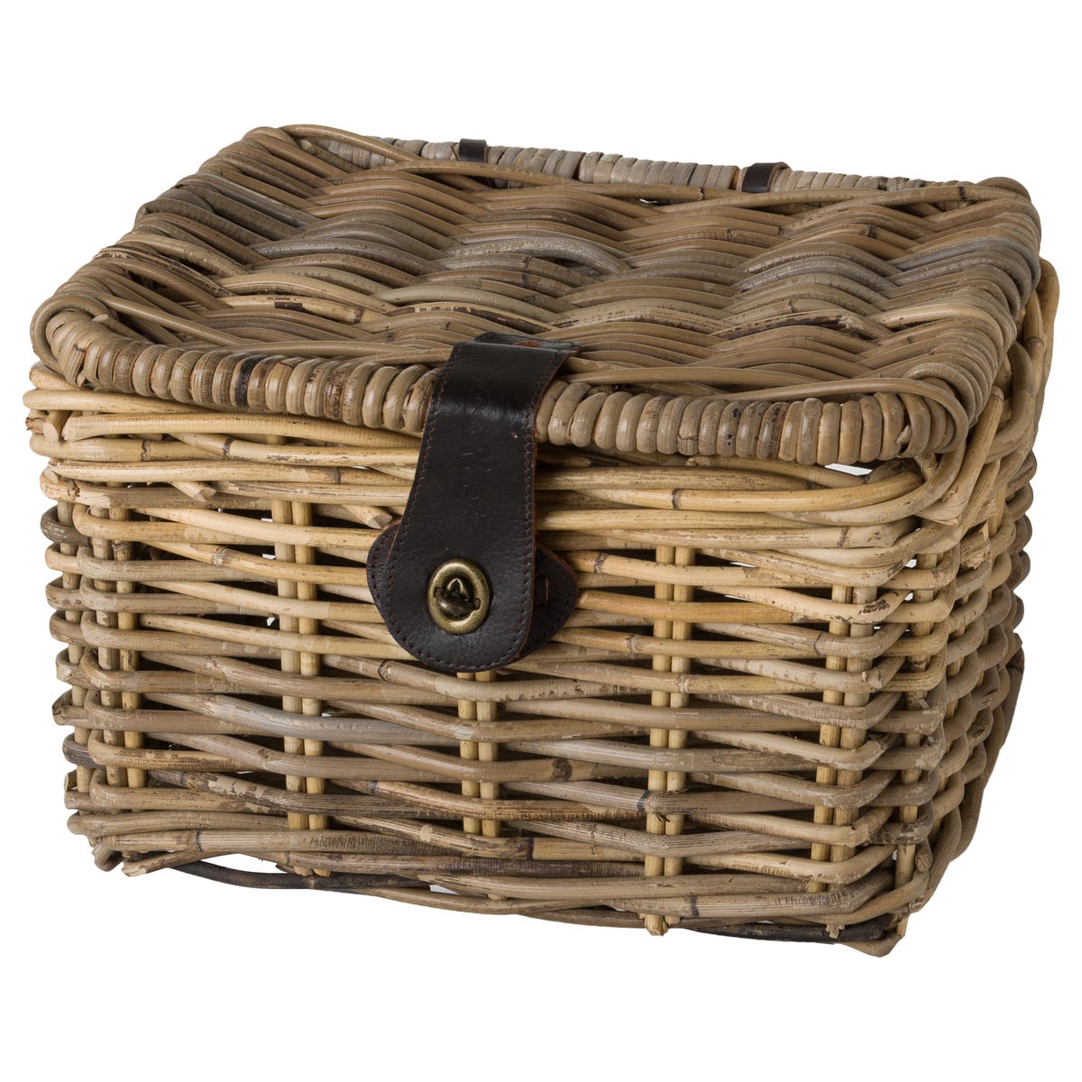 Fastrider sera rotan fietsmand - naturel - 8l - handgemaakt - met klep