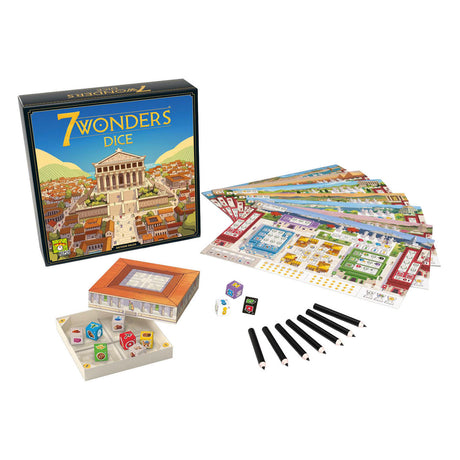 Asmodee dobbelspel 7 wonders dice strategisch bordspel 2-7 spelers.