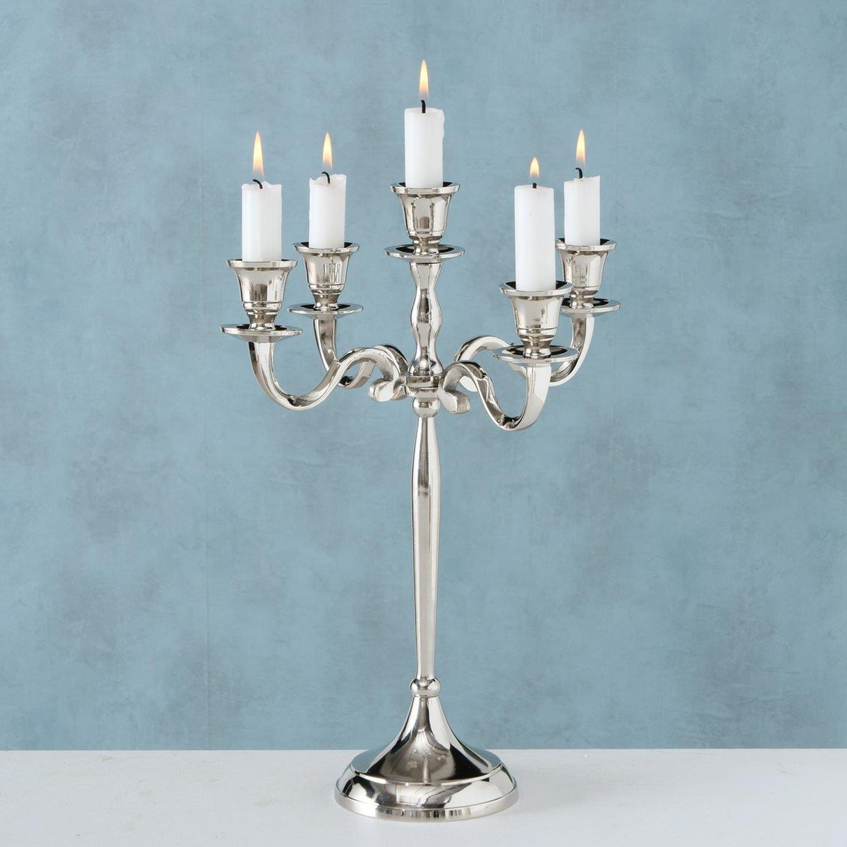 Boltze home kandelaar zilver 27x38cm