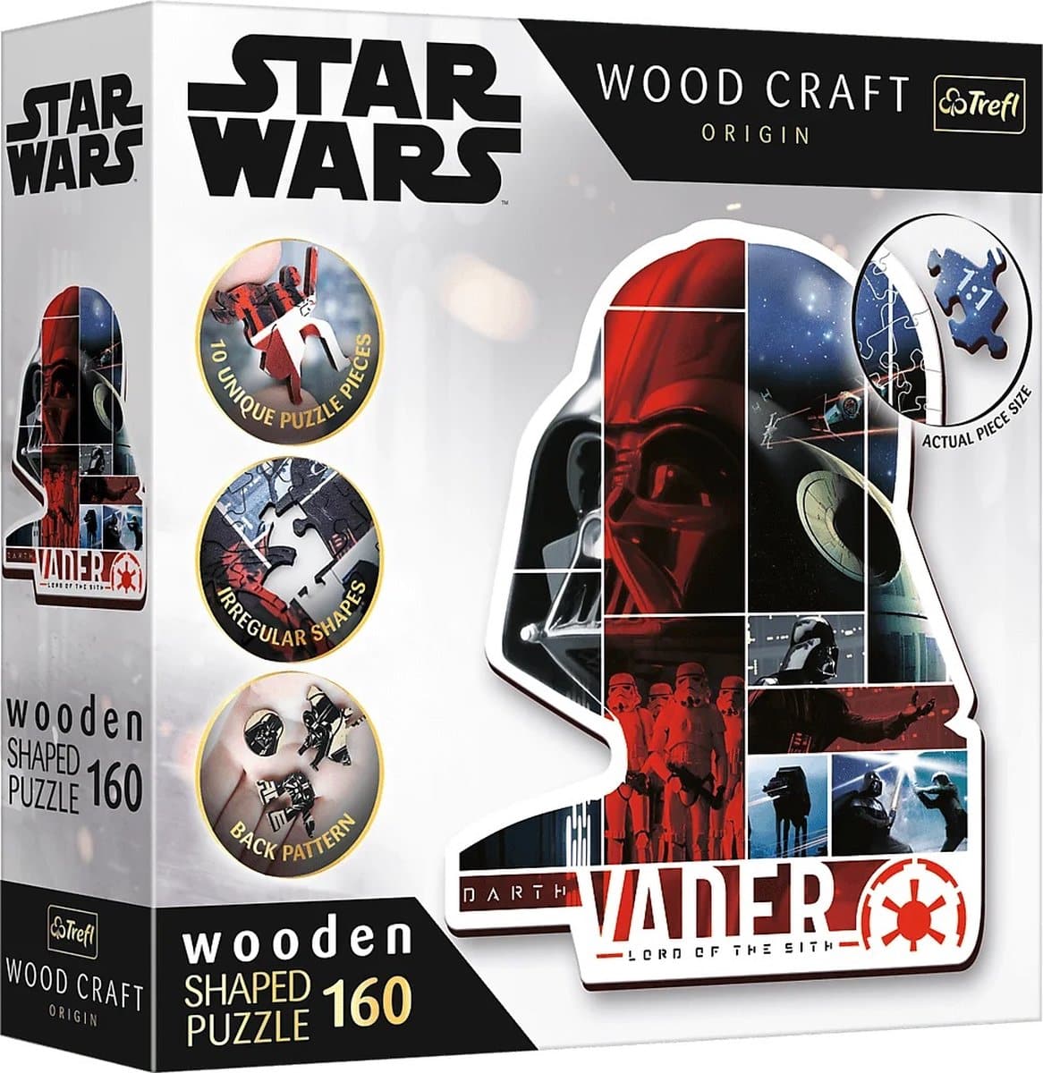 Trefl - puzzles - 160 wooden shaped puzzles - darth vader lucasfilm star wars fsc mix 70%