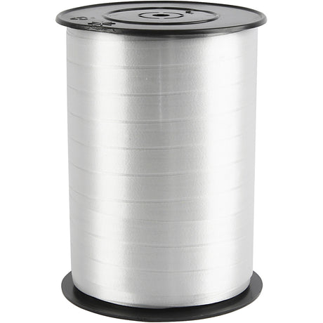 Cadeaulint, b: 10 mm, glossy, zilver, 250 m 1 rol
