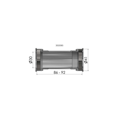 Elvedes bracketset press fit bot.bracket press fit 41mm bb86-92 shim.