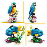 Lego creator 3in1 exotische papegaai - kikker - vis dieren speelgoed set voor kinderen - 31136