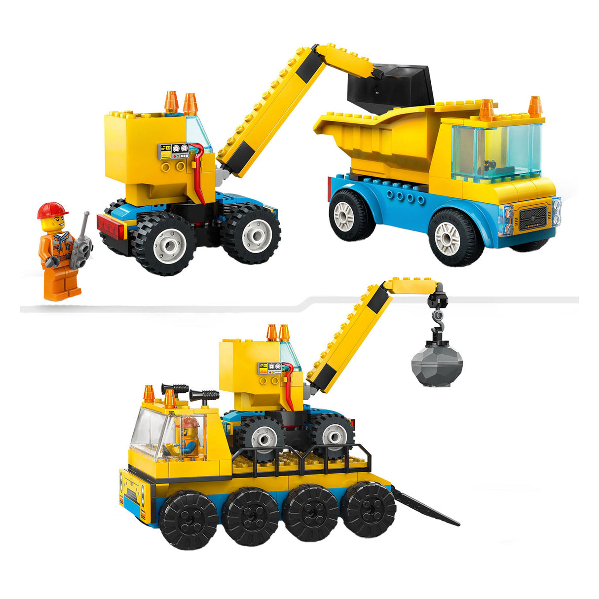 Lego city 60391 kiepwagen, bouwtruck en sloopkraan