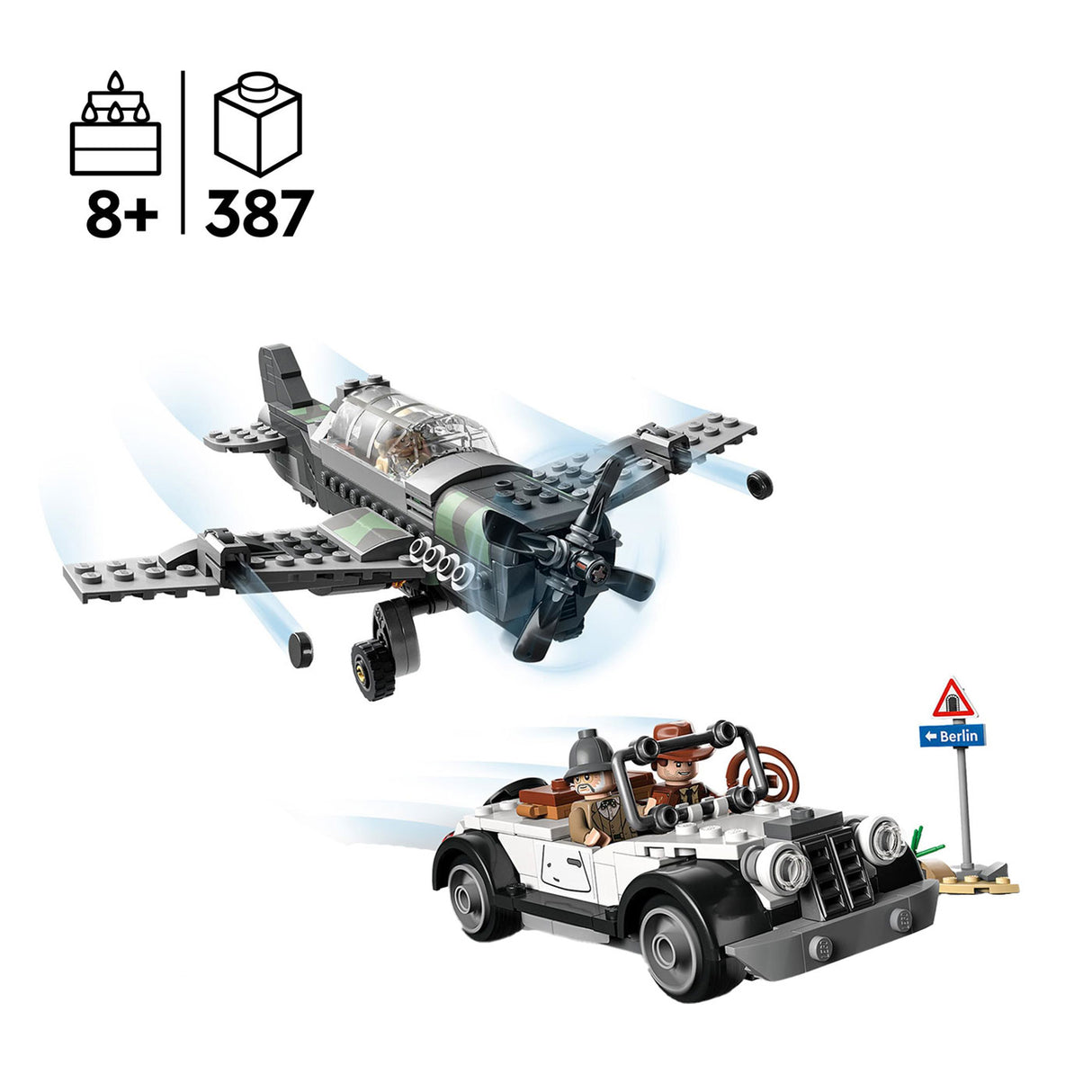 Lego Indiana Jones 77012 Gevechtsvliegtuig Achtervolging